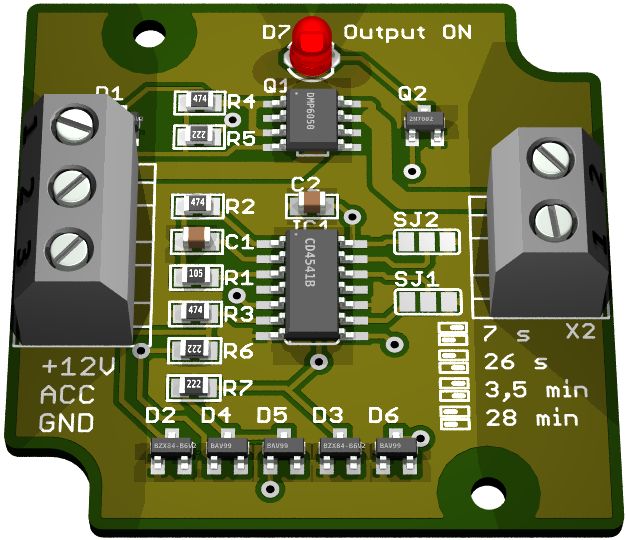 12V delayed off relay Eagle3D