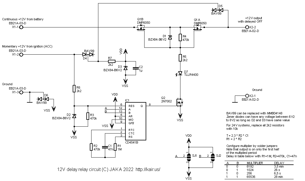 12V delayed
      off relay schematic diagram