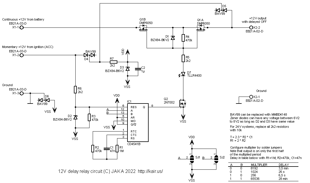 12V delayed off relay schematic diagram 12V delayed
off relay schematic diagram