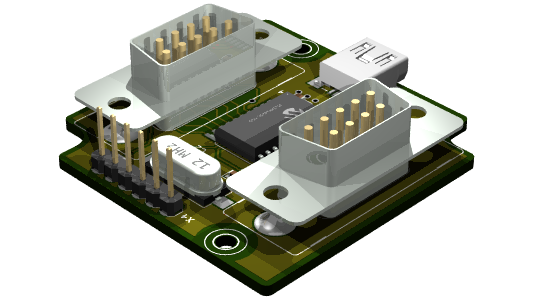 Eagle 3D render of
        the board