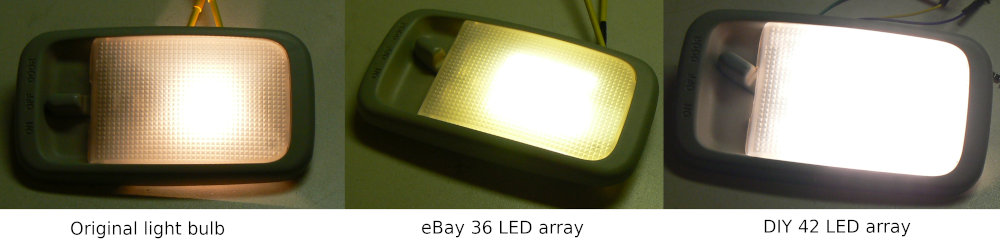 Toyota Hilux interior light comparison between filament
bulb and LED arrays Toyota Hilux interior light comparison
between filament bulb and LED arrays