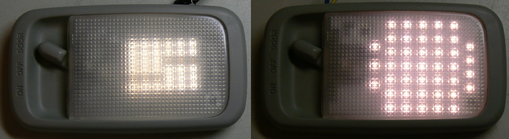 Toyota Hilux interior light comparison between filament
bulb and LED arrays Toyota Hilux interior light comparison
between filament bulb and LED arrays