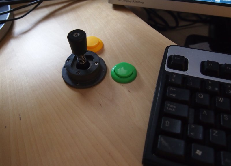 Joystick mouse
installed in desk Joystick mouse installed in desk