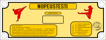 Nopeustestin etupaneeli kyltti grafiikka Nopeustestin
etupaneeli kyltti grafiikka